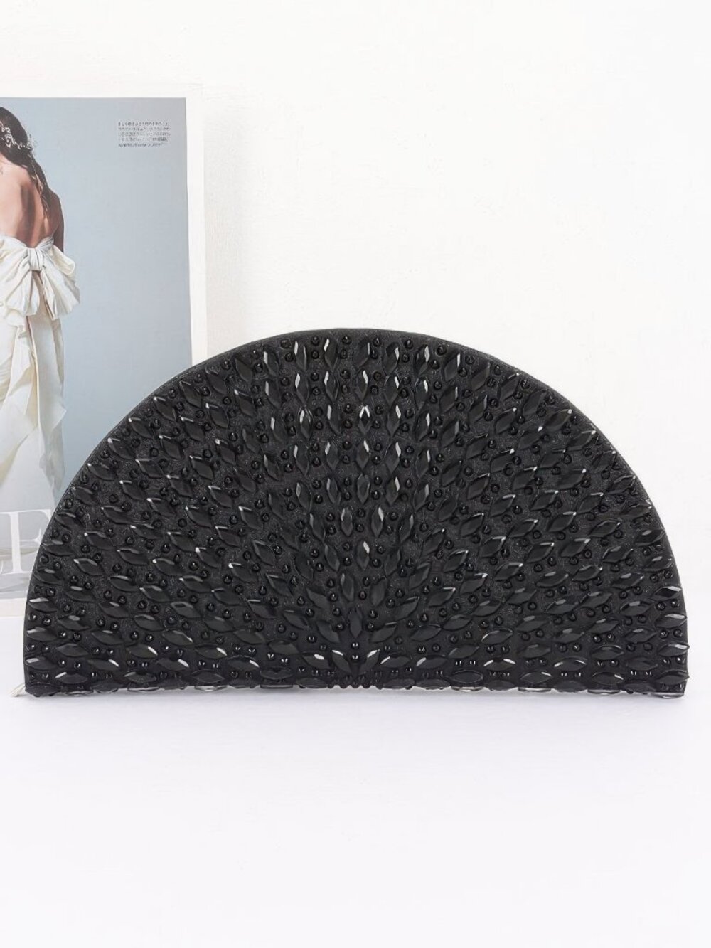 Rhinestone Half Moon Party Clutch